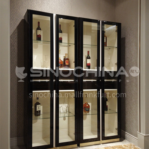 Stainless Steel Ebony Classical Wine Cabinet